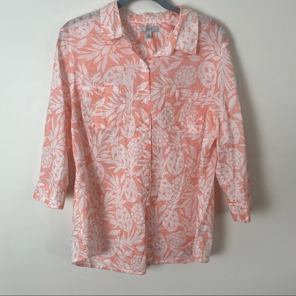 croft & barrow Tops - Croft & Barrow XL 100% Cotton Pineapple tropical